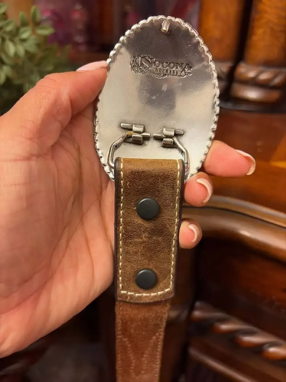 Nocona Children's Brown Bucking Bull Buckle Belt Sz 20